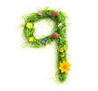 Numbers made of flowers and grass