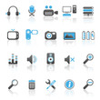Media icons blue