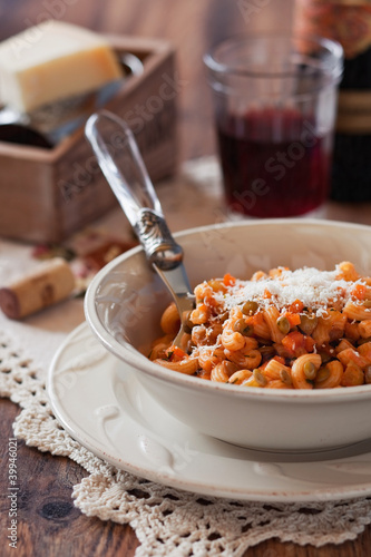 Photo: Pasta with lentils and vegetables Pasta with lentils and vegetables