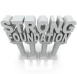 canvas print picture - Strong Foundation Words on Granite Marble Columns