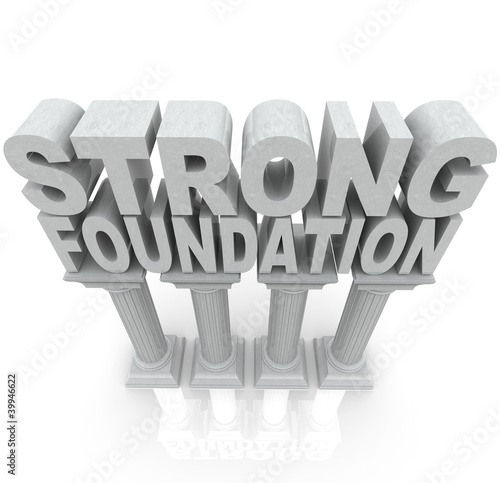 Photo: Strong Foundation Words on Granite Marble Columns Strong Foundation Words on Granite Marble Columns