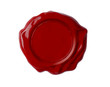 Red wax seal isolated on white