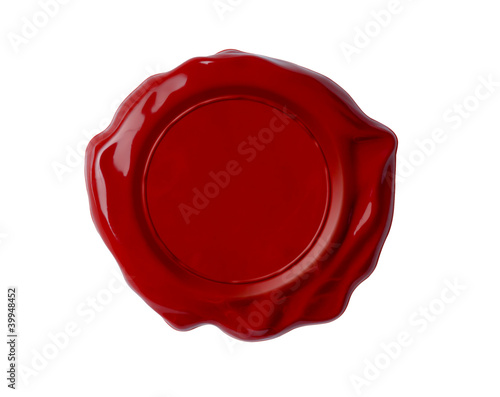 Illustration: Red wax seal isolated on white Red wax seal isolated on white