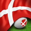 Soccer ball and flag euro denmark for euro 2012