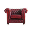 Classic Red leather armchair isolated on white background with c