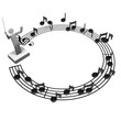 Illustration: CercleStaffNotationAndMusicalConductor CercleStaffNotationAndMusicalConductor