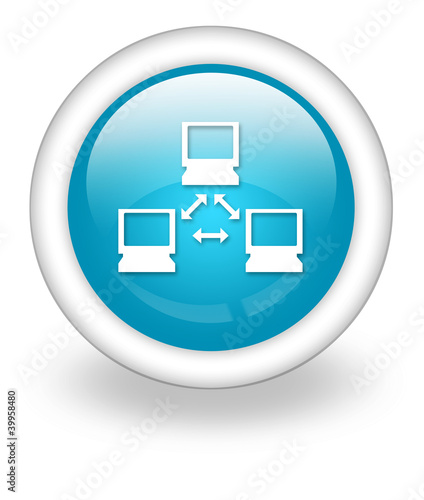 Illustration: Light Blue Icon "Network" Light Blue Icon "Network"