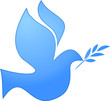 Vector: peace symbol: blue pigeon on white, vector peace symbol: blue pigeon on white, vector