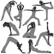 Vector: Woman Yoga Exercise Poses Stretch Fitness Healthy Lifestyle Woman Yoga Exercise Poses Stretch Fitness Healthy Lifestyle