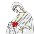 Vector illustration of Virgin Mary