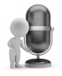3d small people - retro microphone