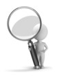 3d small people with a magnifying glass 3d small people with a magnifying glass