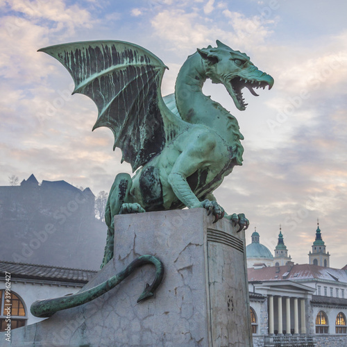 Photo: Zmajski most (Dragon bridge), Ljubljana, Slovenia, Europe Zmajski most (Dragon bridge), Ljubljana, Slovenia, Europe
