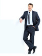 Portrait of happy smiling young business man