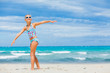 Girl in sunglasses relax ocean background Girl in sunglasses relax ocean background