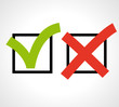 Check box. Right or wrong. True or false.