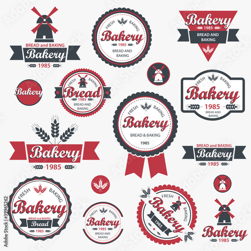 Vector: Set of vintage retro bakery badges and labels. Vector Set of vintage retro bakery badges and labels. Vector