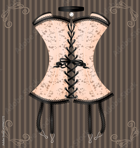 Vektor: lady's beige corset lady's beige corset