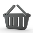 3d Icon Warenkorb schwarz