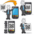 businessman & QR