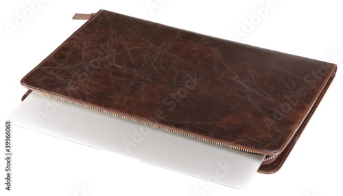 Photo: notebook in leather crocodilian notebook cover isolated notebook in leather crocodilian notebook cover isolated