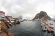 Hamnøy's port in wintertime Hamnøy's port in wintertime