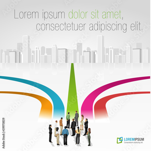 Vector: Group of business people choosing the right path Group of business people choosing the right path