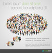 Thought Bubble made of people. Speech balloon.