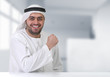 arabian businessman working in his office