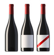 Illustration: pictures of burgundy shape red wine bottles with blank labels an pictures of burgundy shape red wine bottles with blank labels an