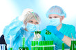 Photo: two scientists working in chemistry laboratory. two scientists working in chemistry laboratory.