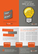 Vektor: Gray and orange template for advertising with idea light bulb Gray and orange template for advertising with idea light bulb