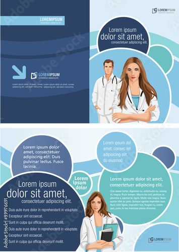 Vector: Medical template for advertising brochure with doctors Medical template for advertising brochure with doctors