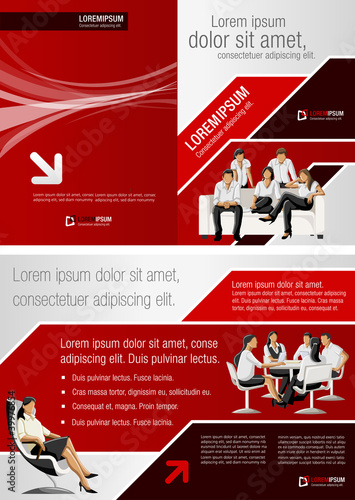 Vector: Red and black template for advertising with business people Red and black template for advertising with business people
