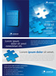 Vektor: blue template for advertising brochure with puzzle pieces blue template for advertising brochure with puzzle pieces