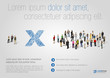 Template for advertising with two groups of business people