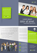 Green and gray template for advertising with business people