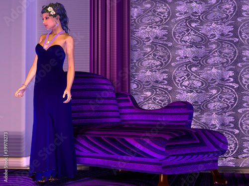 Illustration: Lady in Lilac Room Lady in Lilac Room