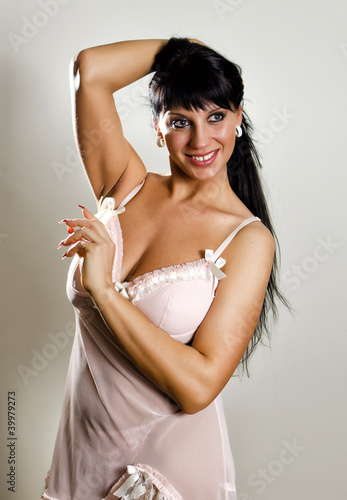 Photo: Female posing in nightie. Female posing in nightie.