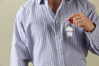 Cropped Shot Of Man Holding Keys To First Home
