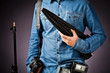 photographer and assistant in the studio
