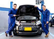 Mechanics at a car repair shop