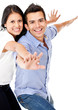 Couple with arms open