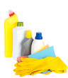 Photo: Cleaning products and rubber gloves Cleaning products and rubber gloves