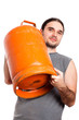 Man holding gas bottle