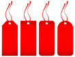 4 Red Hangtags Red Bow