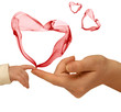 baby and mother arms with smoke hearts