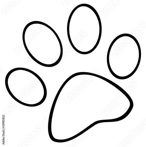 Vector: Outlined Paw Print Outlined Paw Print