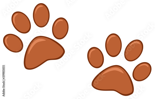 Vector: Brown Paw Prints Brown Paw Prints