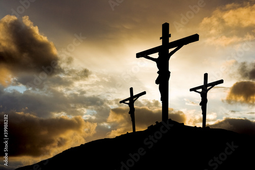 Photo: three crosses at sunset three crosses at sunset